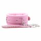 Gevoerde BDSM-halsband met riem (roze)