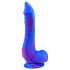 Inkipus - siliconen dildo met ballen - 18cm (blauw-roze)