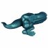 Toppedmonster - siliconen dinosaurus dildo - 26 cm (turquoise)