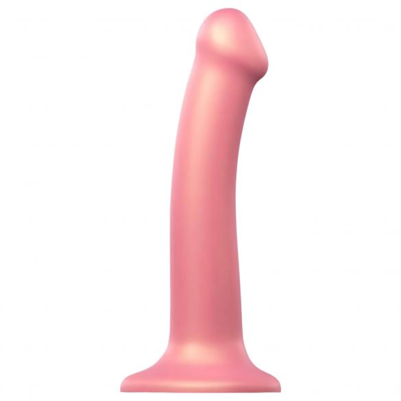 Strap-on-me Metallic Shine M - huidvriendelijke dildo (metaalroze)