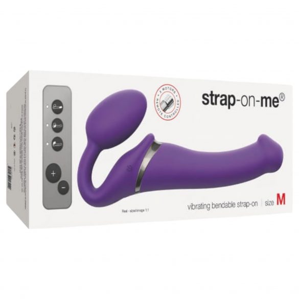 Strap-on-me M - draadloze strap-on vibrator (paars)