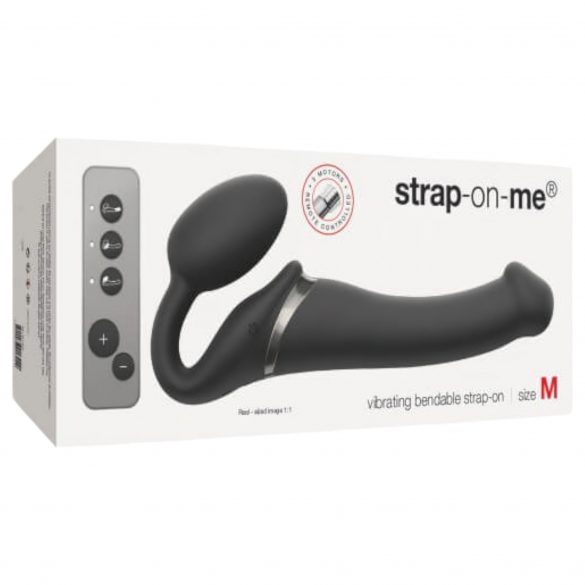 Strap-on-me M - opzetvibrator - medium (zwart)