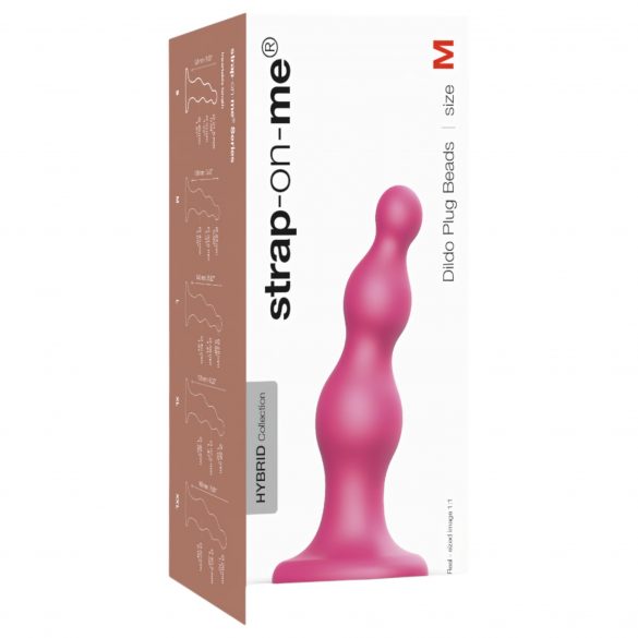 Strap-on-me Beads M - kralen, voetstuk dildo (roze)