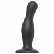 Strap-on-me Curvy L - gegolfde, staande dildo (zwart)