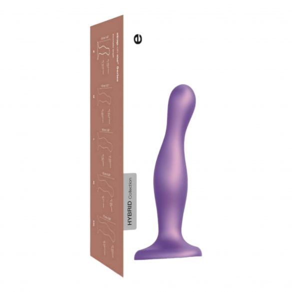 Strap-on-me Curvy M - gegolfde dildo met voet (paars)