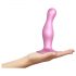 Strap-on-me Curvy M - gegolfde, zuignap dildo (roze)