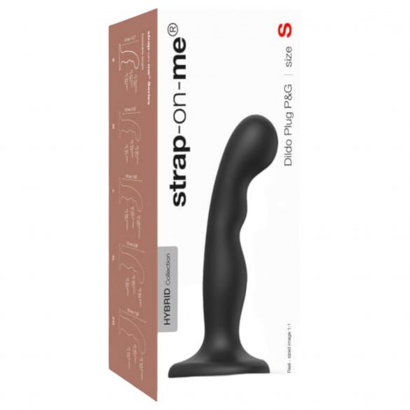 Strap-on-me P&G S - gebogen dildo met voet (zwart)