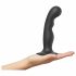 Strap-on-me P&G M - gebogen dildo met zuignap (zwart)