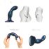 Strap-on-me Snaky M - gebogen anale dildo (metallic blauw)