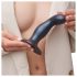 Strap-on-me Snaky M - gebogen anale dildo (metallic blauw)