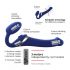 Strap-on-me M - opzetbare luchtgolven vibrator (blauw)