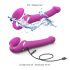 Strap-on-me M - opblaasbare vibrerende strap-on (roze)