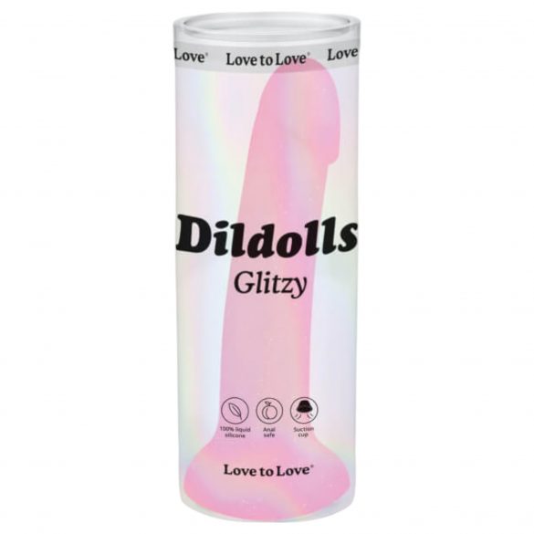 Dildolls Glitzy - siliconen dildo met zuignap (roze)