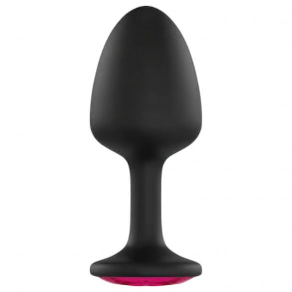 Dorcel Geisha Plug Ruby M - zwarte anale plug met roze steen