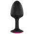 Dorcel Geisha Plug Ruby M - zwarte anale plug met roze steen