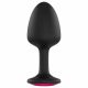 Dorcel Geisha Plug Ruby M - zwarte anale plug met roze steen