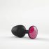 Dorcel Geisha Plug Ruby M - zwarte anale plug met roze steen