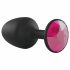 Dorcel Geisha Plug Ruby M - zwarte anale plug met roze steen