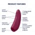 Satisfyer Curvy 1+ - slimme luchtdruk clitoris stimulator (rood)