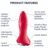 Satisfyer Rotator Plug 1 - oplaadbare, parelvormige anale vibrator (rood)