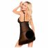 Penthouse Na Zonsondergang - doorzichtige babydoll en string (zwart) - M/L