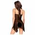 Penthouse Sweet Beast - Rozen Babydoll en String (zwart) - M/L