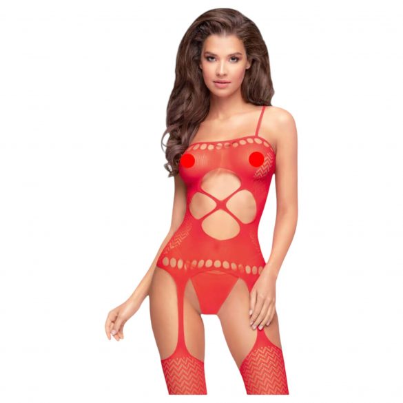 Penthouse Hot Nightfall - zigzag, open net set (rood) - XL