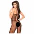 Penthouse Drop-Dead Tasty - open overall met netstrepen (zwart) - XL