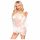 Penthouse Lip Smacker - kanten off-shoulder jurk en string (wit) - M/L