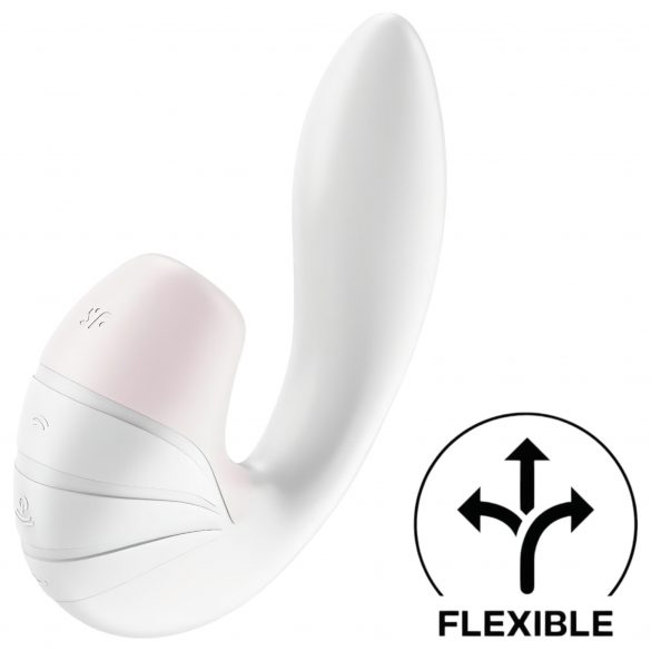 Satisfyer Supernova - oplaadbare luchtstoot 2in1 vibrator (wit)