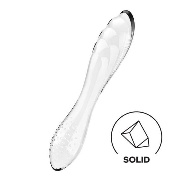 Satisfyer Dazzling Crystal - Dubbelzijdige glazen dildo (transparant)