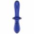 Satisfyer Double Crystal - 2-uiteinden glazen dildo (blauw)