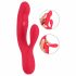 Smile Thumping Konijn - herlaadbare vibrator met 3 motoren (rood)