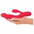 Smile Thumping Konijn - herlaadbare vibrator met 3 motoren (rood)