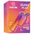 Durex Tease & Vibe - staafvibrator met konijnenoor clitorisstimulator (roze)