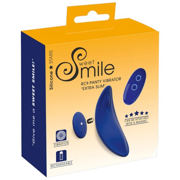 Smile - extra dunne slipvibrator met afstandsbediening (blauw)