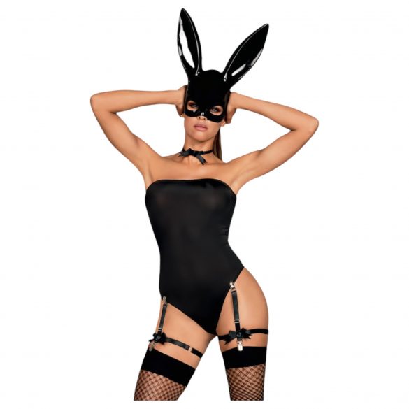 Obsessive OB7008 Sexy Bunny - konijnenmeisje kostuum (zwart) - L/XL