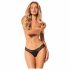 Obsessive Bella Rou - bloemenmotief slip (zwart) - M/L