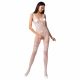 Passion BS069 - versierde open net catsuit (wit) - S-L