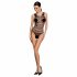 Passion BS086 - doorschijnende gestreepte body (zwart) - S-L