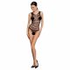 Passion BS086 - doorschijnende gestreepte body (zwart) - S-L