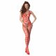 Passion BS102 - open net bodysuit (rood) - S-L