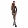 Passion BS107 - bloemenpatroon net catsuit (zwart) - S-L