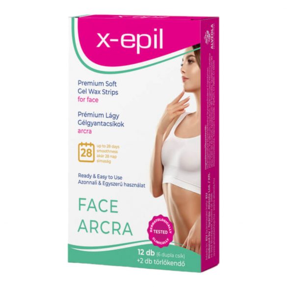 X-Epil - kant-en-klare premium gel-wax strips (12 stuks) - voor het gezicht