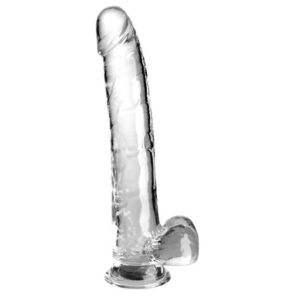 / King Cock Clear 11 - dildo met ballen (transparant)