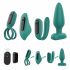 Sex HD - oplaadbare, afstandsbedienbare, 4-delige vibrator set (groen)