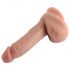 Dual Density - zuignap dildo met testikels - 18cm (naturel)