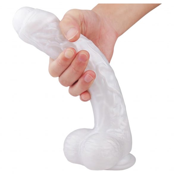 Sex HD Martin - zuignap, realistische dildo met ballen (wit)