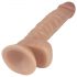 Lovetoy Real Extreme - zuignap, met ballen dildo - 21 cm (natuurlijk)