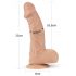 Lovetoy Real Extreme - zuignap dildo met ballen - 23cm (natuurlijk)